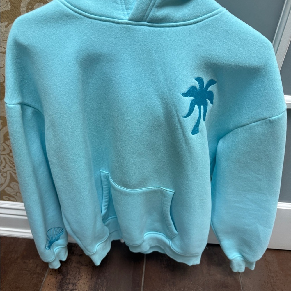 Aqua Floral Embroidered Crewneck Sweatshirt - Picture 2 of 3